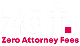White ZAF (Zero Attorney Fees) Logo